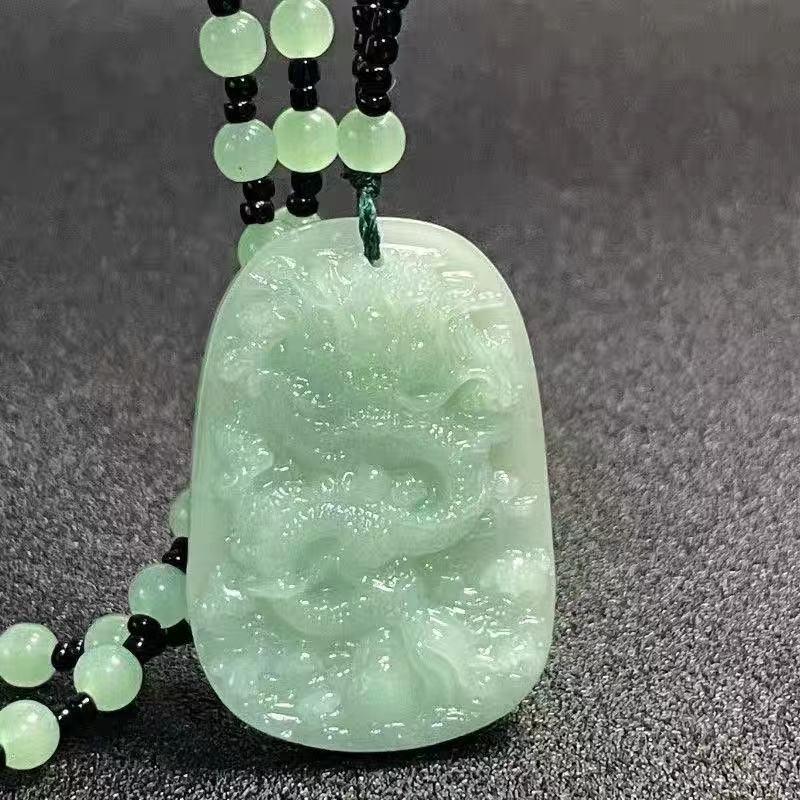 Nuevo jade sonriente ligero budismo guanyin dragón marca festival alto collar suéter cadena colgante lugar escénico joyas regalos
