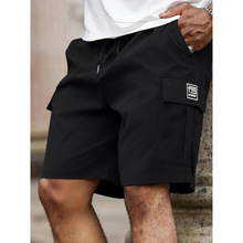 O 35393 Solid Multi-pocket Cargo Shorts ��ɫ��ڴ���װ��ֶ�