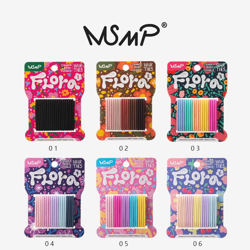 Msmp Colorfulful Simple Non-Harmful Hair Rubber Band Kidsren's Basic Hair Band Headband High Elastic Ponytail Rubber Band Headband