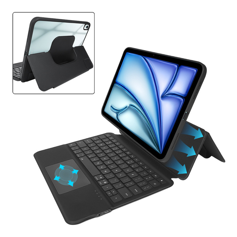 Suitable for iPad Air 11 2024/2025/2026 Models, Integrated Transparent Shell with Magnetic Keyboard and Touchpad