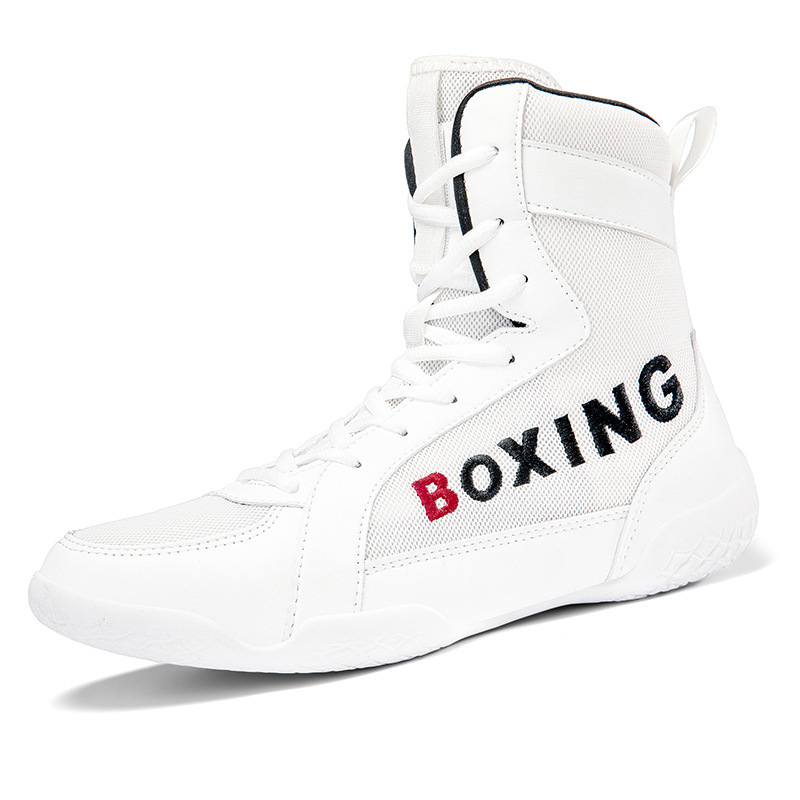 Dropshipping Men's New High-Top Professional Training Fighting and Wrestling Shoes Non-Slip Training Wear-Resistant Boxing Shoes