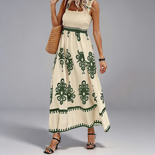 Summer 2025 Independent Website European and American Women's Elegant Fashion Print Dress 661