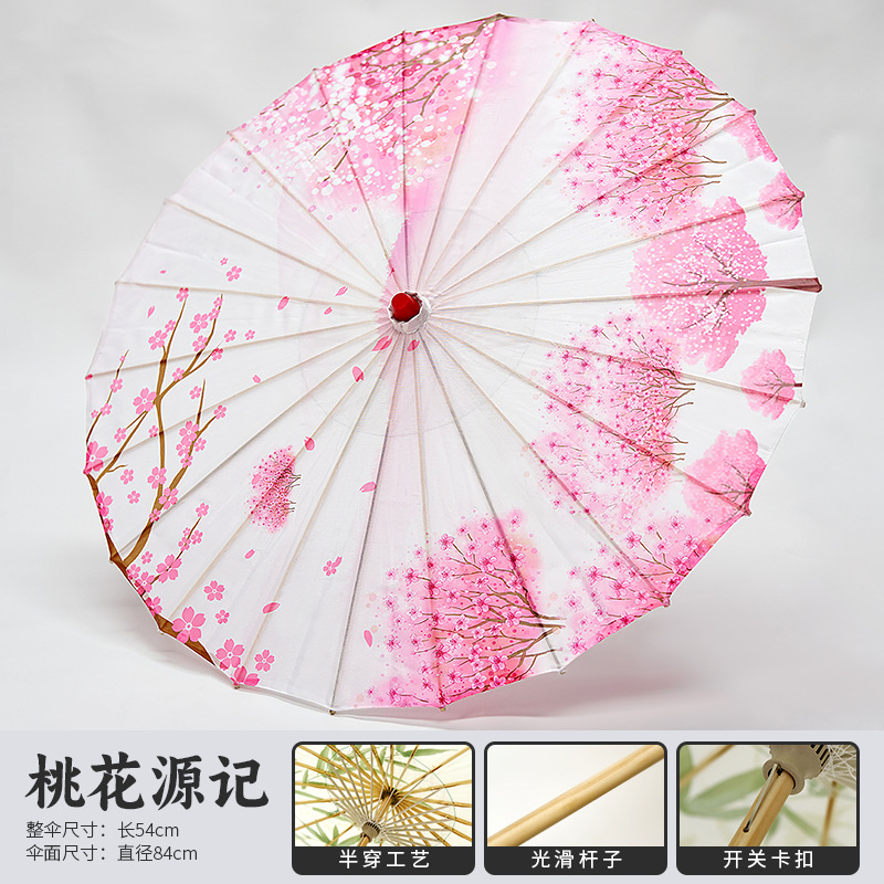 Paraguas de papel de aceite de estilo antiguo rendimiento de tinta elegante retró decoración de techo colgante fotografía paraguas de baile clásico paraguas accesorios de ropa china