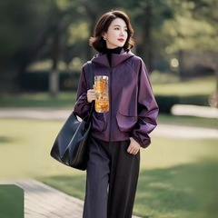 外套女2025春秋季新款爆款小香风百搭洋气连帽冲锋衣