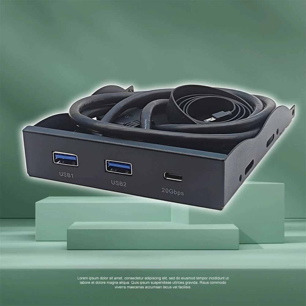 [USB3.2 GEN2 TYPE-C панель для 3,5" отсека гибкого привода 19PIN -> разъем A TYPE-E -> C, 20Gbps]