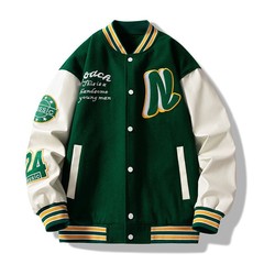 ファッションのブランドのコートの男性の春秋の新型のカップルの服装のゆったりしている野球の服のアメリカの復古の潮流の刺繍のジャケットの男子学生