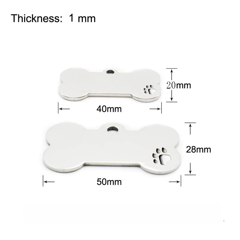 Внешняя торговля в наличии Кость из нержавеющей стали Бренд собак для домашних животных Подвесное украшение Нога Полый модный ошейник Металлическая табличка с защитой от потери