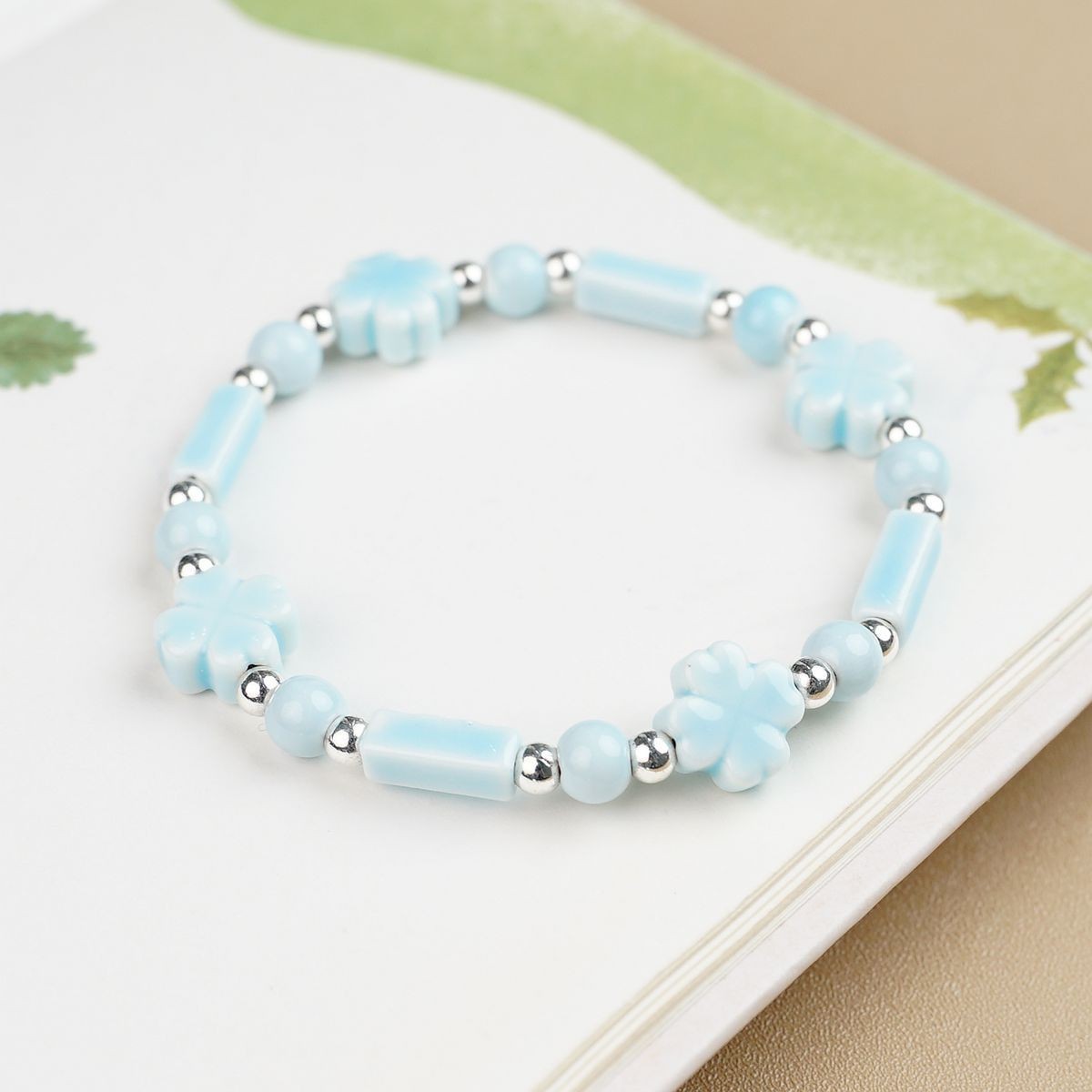Jingdezhen pulsera de cerámica de verano mujer alta sensación galletas serie de gatos nicho diseño universal pulsera alta sensación