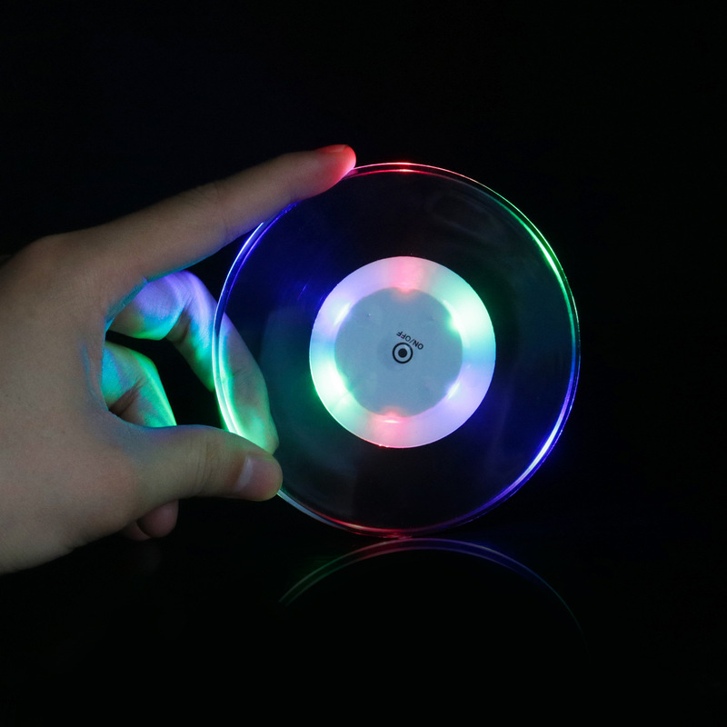 クロスボーダーLEDアクリル発光コースターパーティーバービールカクテルフラッシュベース発光コースター|undefined