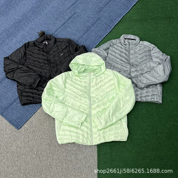 New Autumn and Winter Outdoor Hooded Zipper Jacket, Sports Training down Jacket, Lightweight and Warm, Hidden Hood, Casual