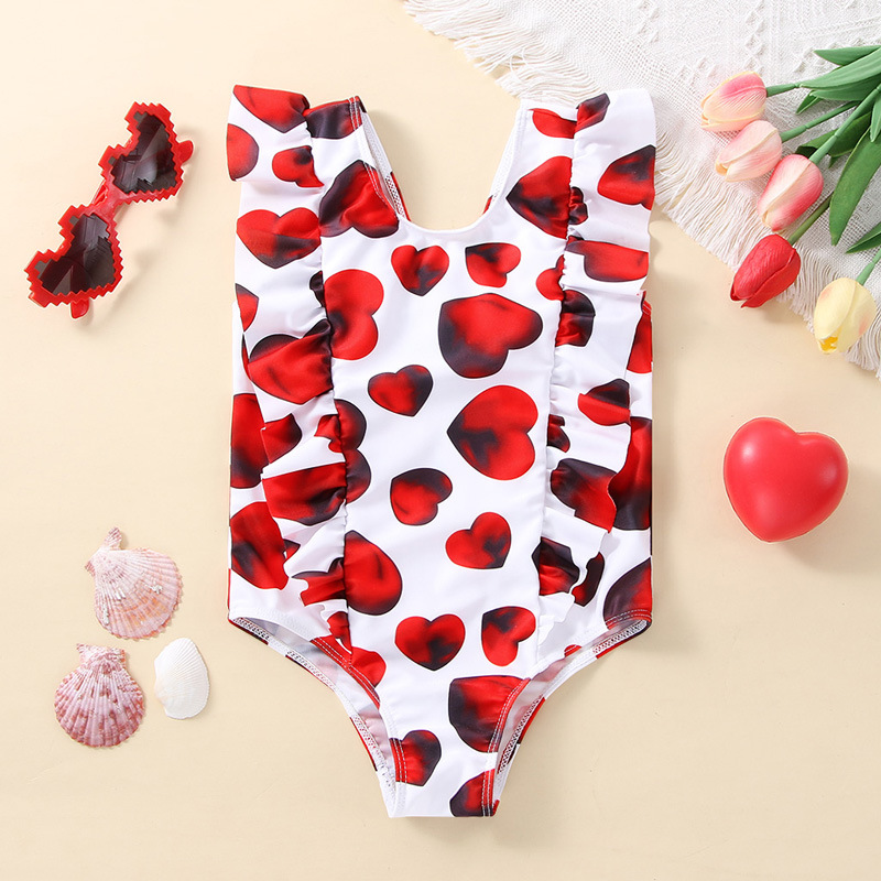 Girlu0027S Fashion Heart Shape Polyester One Pieces