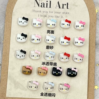甜妹少女凯蒂猫美甲饰品 卡通HelloKitty甜美风美甲店手工diy饰品