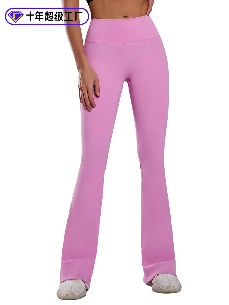 Nuevo desnudo de la sensación de micropantallas delgadas, pantalones deportivos de cintura alta y apertados, pantalones deportivos de fitness sexy.