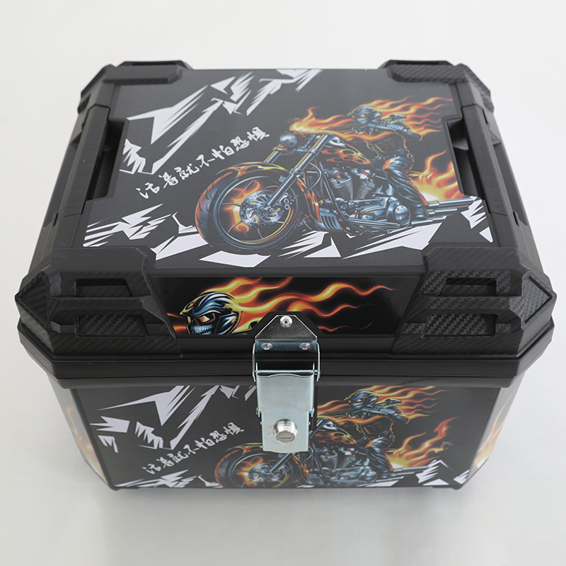 Electric Vehicle Storage Box, Motorcycle Tail Box, Large Capacity, Thickened and Durable, Large Size 47L, Storage for Electric Scooter Trunk