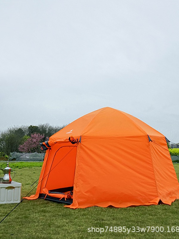 Carpa de doble capa de apertura rápida automática al aire libre de Xia Duoji para acampar, engrosamiento, lluvia, protección solar, parque, carpa doble de playa