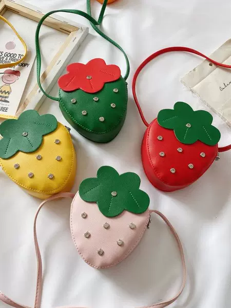 Children's bag shoulder messenger bag strawberry fashion small bag trendy cute little girl all-match coin purse travel bag