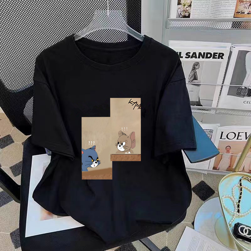 Black Short Sleeve-Cat and Mouse