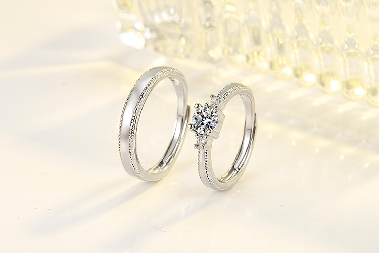 Adjustable Ring Size Fashion Geometric Copper Plating Zircon Open Ring