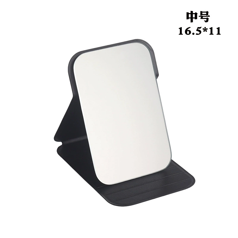 Folding Handheld Table Mirror, PU/Polyurethane Cover, Compact Adjustable Stand, 4 Sizes