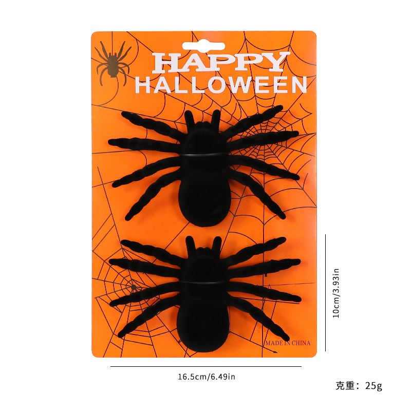 Nuevo Halloween araña horrores al aire libre accesorios de simulación negra araña de peluche decoración de Halloween decoración de casa embrujada