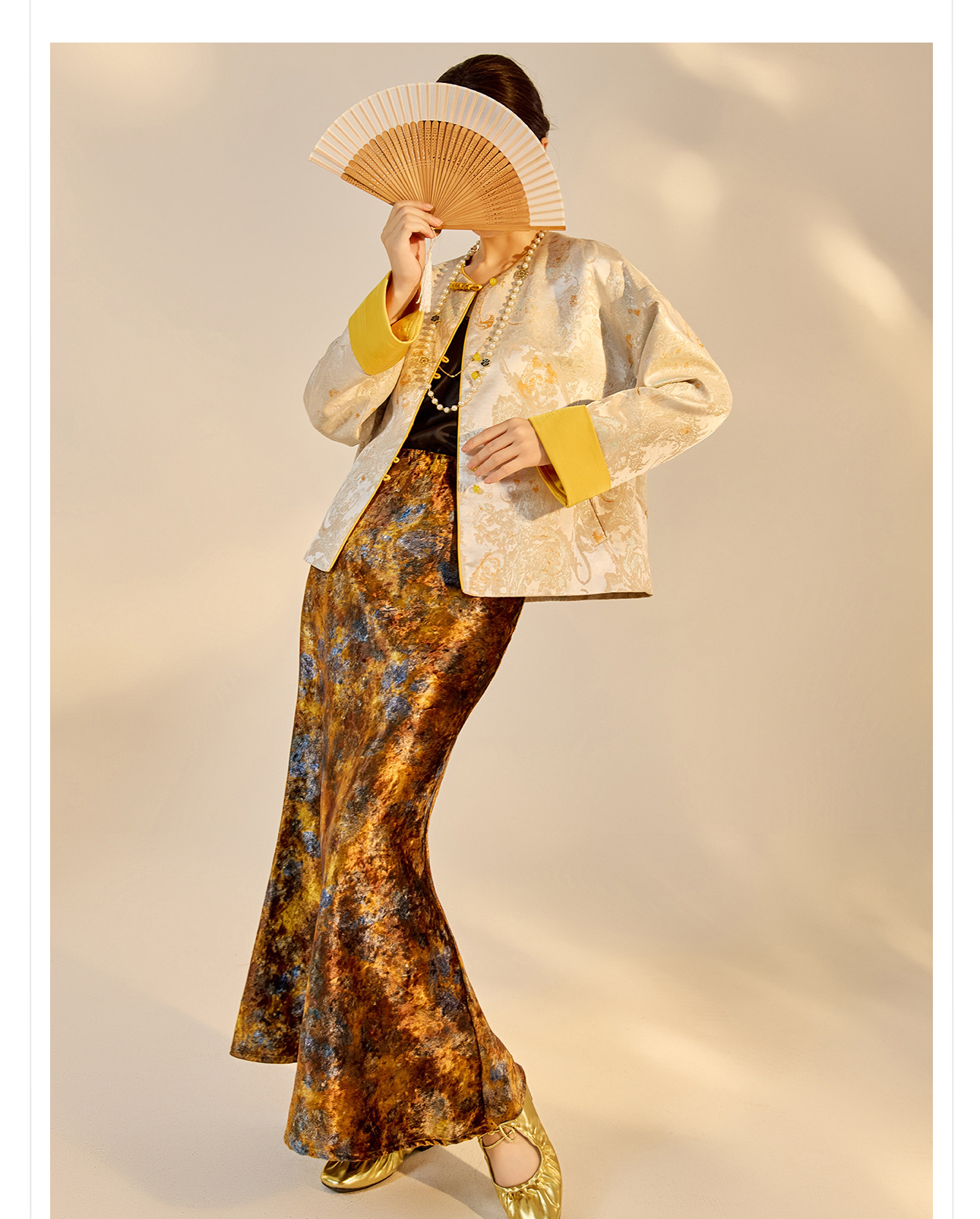 Áo khoác nữ kiểu Trung Hoa mới, chất liệu jacquard họa tiết nổi, phối khuy cài, form suông thu đông N9025 — Miju [phiên bản cotton], Hồng nhạt [phiên bản cotton], hồng nhạt, cơm cam chi tiết 16