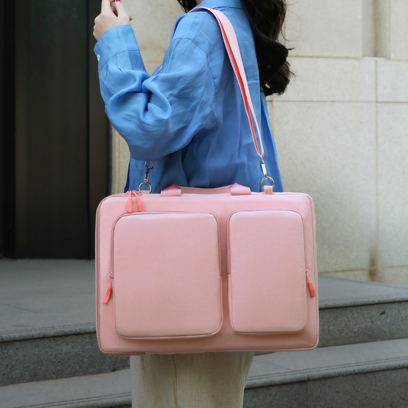 Wholesale Cross-border Shoulder Laptop Bags for 15.6-inch and 14-inch Notebooks with Logo Printing Function