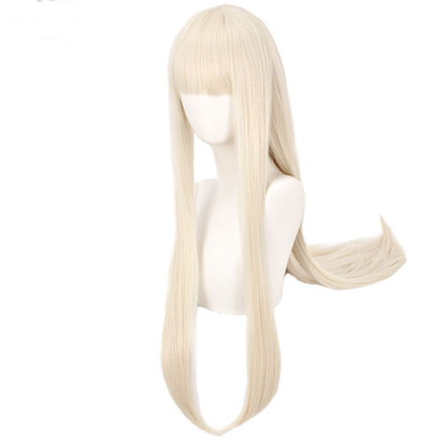 Crazy Gambling Abyss yellow wig, Huang Quanzuki Runa Luna cos anime wig, milky blonde face-shaping wig with bangs