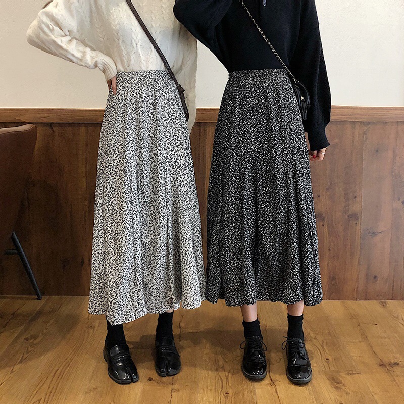 Foreign Trade 2024 Floral Skirt Women's New Korean-style High Waist Slimming Slim-fit Retro Mid-length A- line Skirt Foreign Trade 2024 Floral Skirt Women's New Korean-style High Waist Slimming Slim-fit Retro Mid-length A- line Skirt