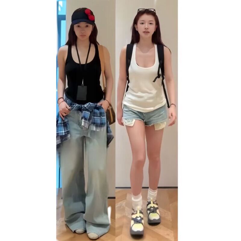 Ready Stock/Home Girl F*X Loose Threaded Cover Simple Racer Back Vest for Women