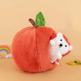 抖音同款苹果小刺猬毛绒玩具布娃娃可爱刺猬可拆卸抱枕玩偶礼物