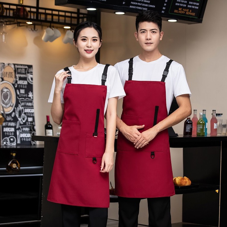 Nuevo impermeable resistente al desgaste lona delantal Hotel cocina café restaurante tienda de mascotas camarero ropa de trabajo femenina