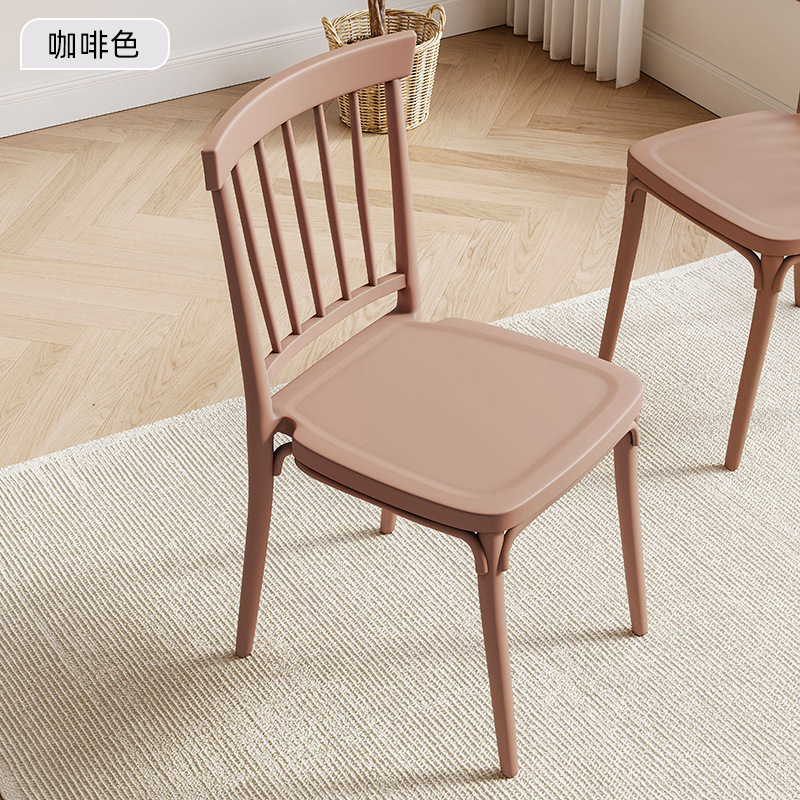 Silla de comedor con respaldo de plástico engrosada sala de alquiler hogar estilo crema Silla de comedor SILLA DE Windsor mesa de comedor taburete puesto grande