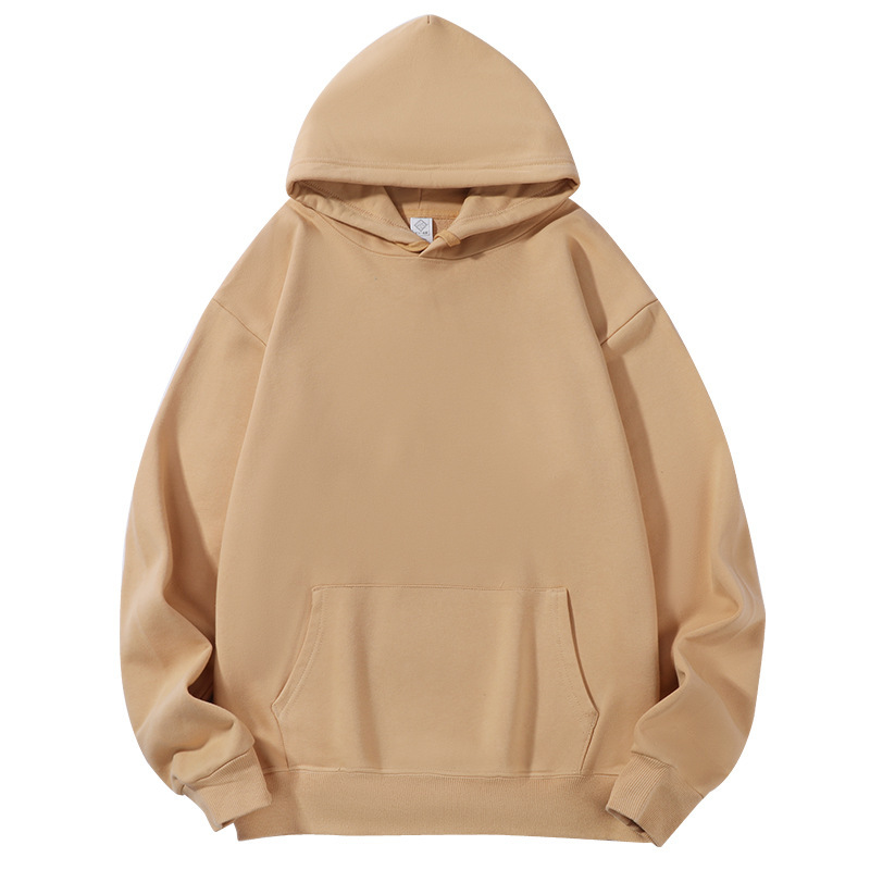 Suéter con capucha de algodón pesado de 380g, gran felpa, suéter casual de otoño e invierno suelto de color sólido americano, marea oversive