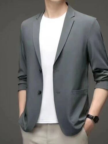 Spring and summer new style plus size sunscreen light familiarity men's casual small suit light business suit coat