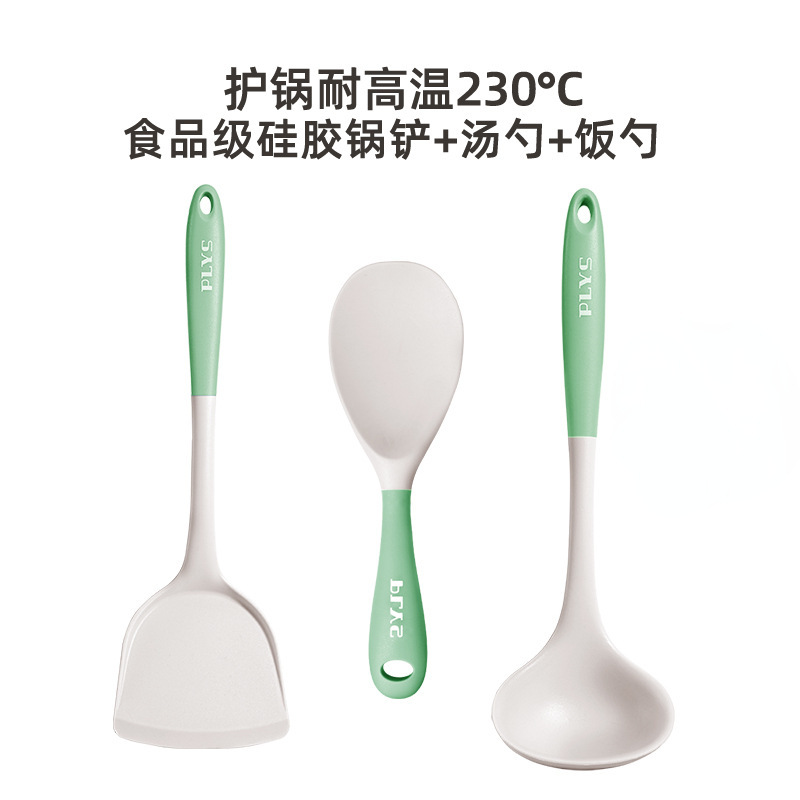 Un regalo al por mayor completo de utensilios de cocina cucharas no pegajosas de cocina de grano alimenticio de cocina de cocina de grano doméstico