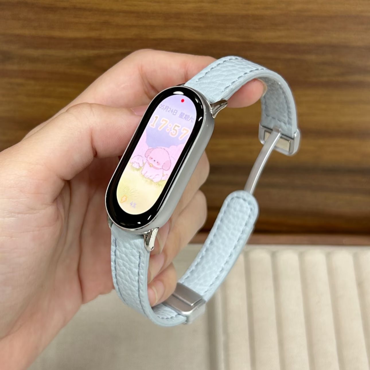 Suitable for Xiaomi Mi Band 9 Strap Xiaomi 10/8/Nfc Watch Strap Pebbled Light Luxury Fashion Ins Magnetic Wrist Strap