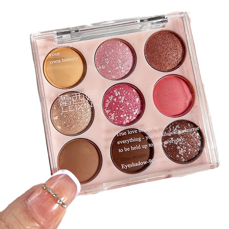 Ice Cream Eye Shadow Palette Pure Desire Nine-Color Pearlescent Matte Earth Color Glitter Sequins Novice Blush Highlighter Nine-Square Grids