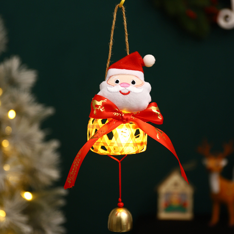 Navidad regalo de los niños hechos a mano bricolaje bambú pequeña linterna kindergarten decoraciones vacaciones puesto lámpara portátil