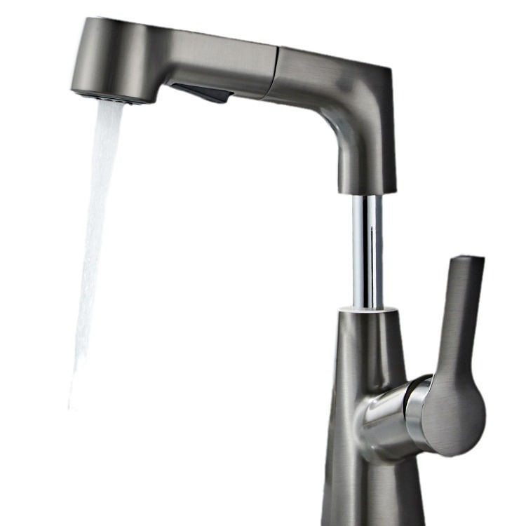 Grifo de lavabo de elevación y extracción de cobre, lavabo, baño, armario de baño, lavabo, grifo de agua fría y caliente