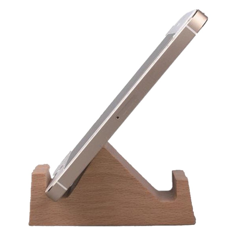 Titular de teléfono móvil creativo de madera de paisaje Haya registro perezoso titular de teléfono móvil de madera maciza marco de madera titular base de fábrica