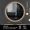 Gun gray border bathroom mirror LED light light light -free hole -free round hotel anti -fog touch screen wall hanging