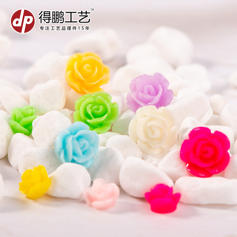 微景观树脂工艺小饰品配件仿真花朵玫瑰花手工饰品DIY配件材料