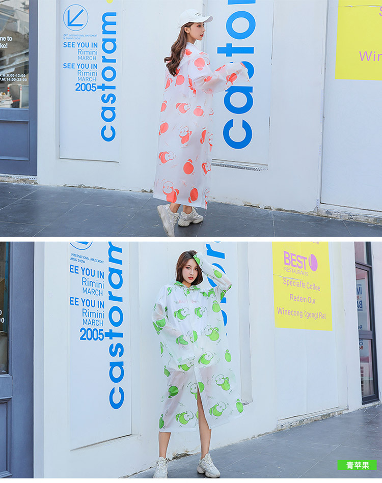 mefine Mingjia EVA full-print raincoat, non-disposable fashion camouflage adult raincoat, outdoor cycling raincoat detail image 12