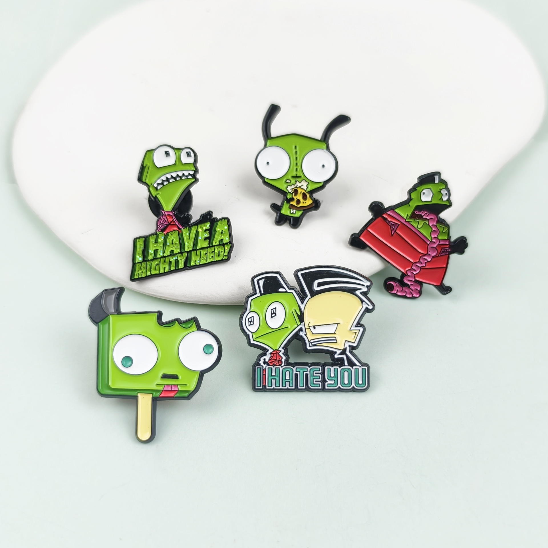 Broche de la serie de zombies de dibujos animados, estilo divertido, accesorios para niños, insignias, ropa linda, top, medalla de alfiler
