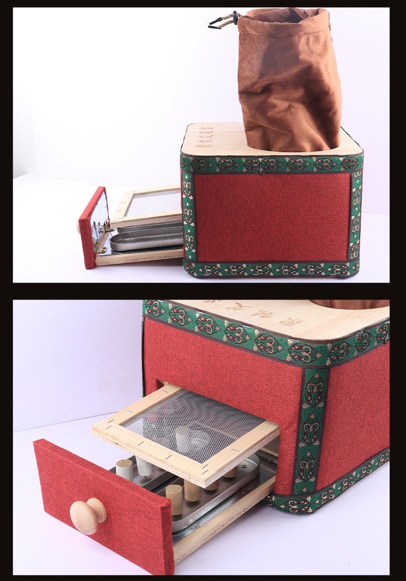 Solid Wood Moxibustion Foot Box, Ai Zu Bao Foot Therapy Device for Warm Self-Care Routine detail image 15