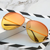 Marine fashionable sunglasses, retro glasses suitable for men and women for beloved, suitable for import, European style, wholesale