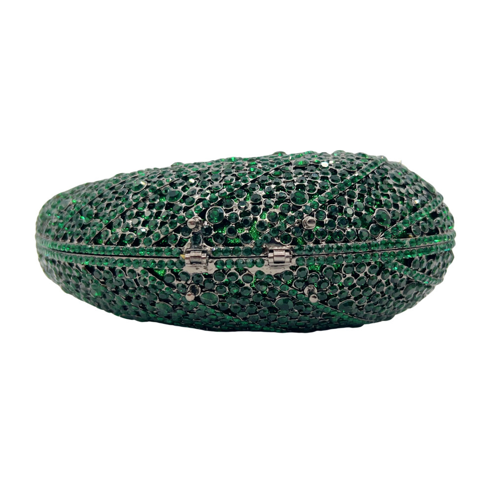 Nuevo paquete de cena de diamante de hojas de árbol, caja metálica dura, bolsa de diamante de banquete, embrague de cristal