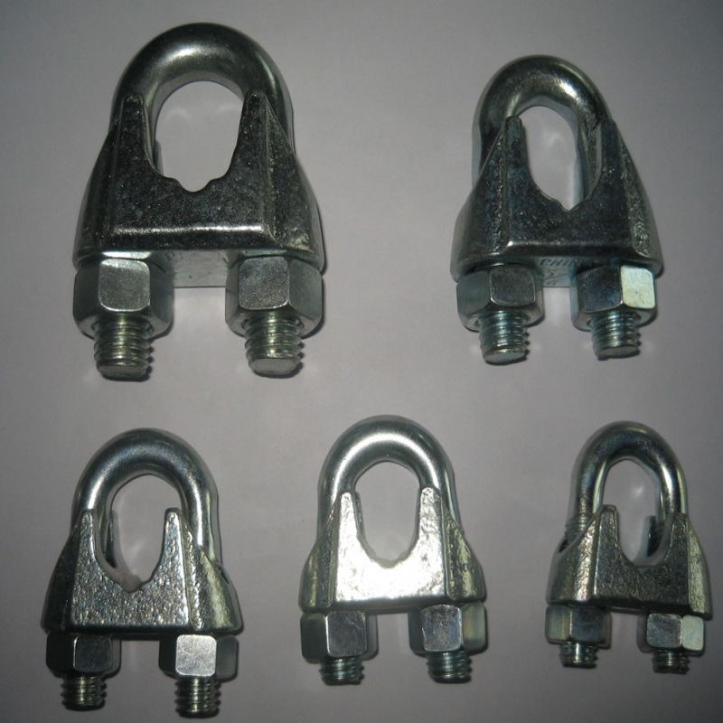厂家批发美式碳钢卡头钢丝绳夹头U型卡扣钢丝绳卡子741卡头