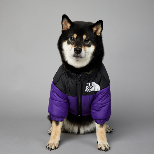 US Trend Brand Dog Face Windproof and Waterproof Large Dog Winter Warm Raincoat Pet Cotton Jacket Adventure Jacket