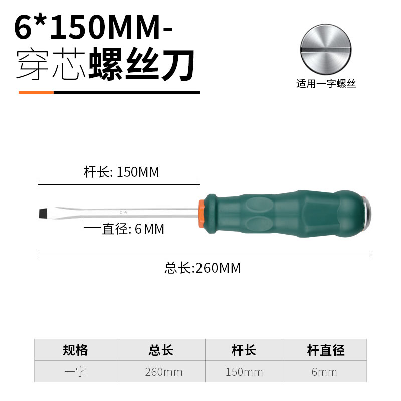 Juego de herramientas de destornillador de corazón cruzado de bosque verde, destornillador, golpe de grado industrial, destornillador de flor de ciruelo de una palabra de boca plana alargada